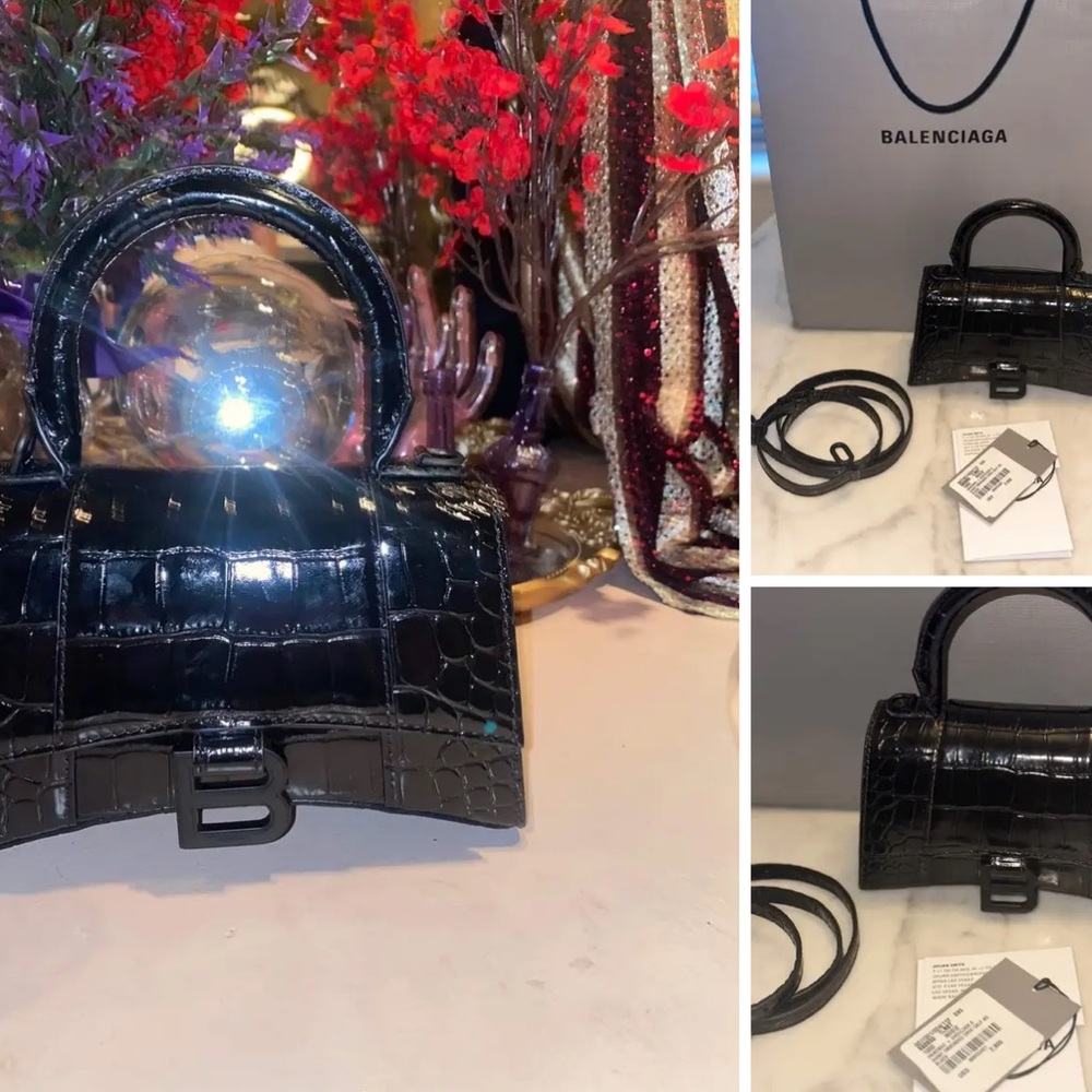 Patent leather mini top handle balenciaga bag